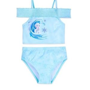 Frozen Disney Store Elsa Two Piece Swimsuit Bathing Suit Size 9-10